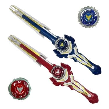 Imagem de Kit Espada Giroscópio com Lançador + Pião de Batalha, Luzes e Sons- Brinquedo Infantil