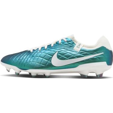 Imagem de Nike Chuteira de futebol Tiempo Emerald Legend 10 Pro FG de cano baixo (FQ3248-300, azul-petróleo atômico escuro/vela), Azul-petróleo/vela atômica escura, 39