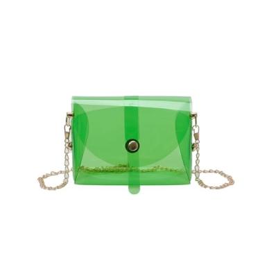 Imagem de Bolsa de ombro Jelly à prova d'água elegante alça de corrente mini bolsa de batom bolsa transversal transparente, B