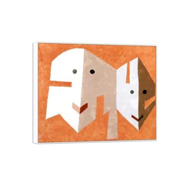 Imagem de Victor Brauner famosa pintura em tela de arte de parede pronta para pendurar - retrato do espaço - imagem em moldura branca para decoração de sala de estar 90 x 108 cm 35 x 42 pol