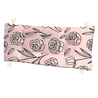 Imagem de Almofada Futon 110 cm x 35 cm para cadeira e banco estampada - Varias Estampas - Futon grande Moderna(rosas)