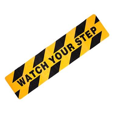 Imagem de Adesivo de aviso de 15 cm x 61 cm, 1 pacote de fita antiderrapante abrasiva para piso de escada de superfície molhada