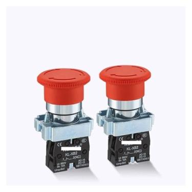 Imagem de P60 Interruptor de energia de cabeça de cogumelo parada de emergência 10A 22 mm interruptor de botão (ZB2) XB2-BS542 XB2-BS442 XB2-BS542C