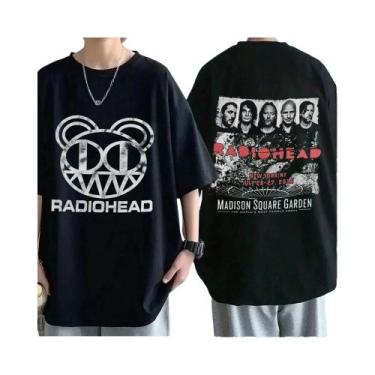 Imagem de Camiseta Vintage Oversize De Rock Band Radiohead Para Homens, 100% Alg