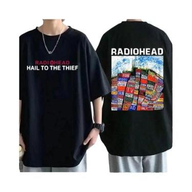 Imagem de Camiseta Vintage Oversize De Rock Band Radiohead Para Homens, 100% Alg
