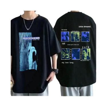 Imagem de Camiseta Vintage Oversize De Rock Band Radiohead Para Homens, 100% Alg