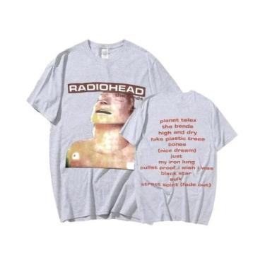 Imagem de Camiseta Vintage Oversize De Rock Band Radiohead Para Homens, 100% Alg