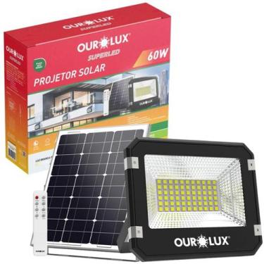 Imagem de Refletor Projetor Solar Led 60W Controle Remoto 6500K IP65 - Ourolux