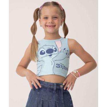 Imagem de Blusa Infantil Cropped Stitch Tam 4 a 10 Azul-65114 - Disney, Azul, 6