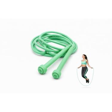 Imagem de Corda de Pular Slim 2,75m em PVC Revestido Tamanho Regulável– Leve, Ajustável e Ideal para Adultos e Crianças (Verde)