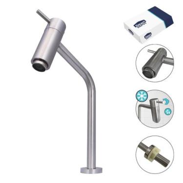 Imagem de Torneira P/ Banheiro Metal Max Escovada Baixa - Smart DEPOT