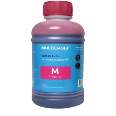 Imagem de Refil de Tinta para Cartucho Impressoras HP com 250ml Magenta Multilaser - RF011