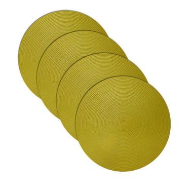 Imagem de Jogo Americano Pvc Manaus 38cm Redondo 4pcs - Niazitex, Amarelo