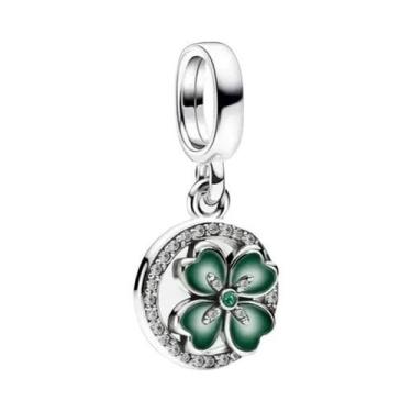 Imagem de Berloques De Prata Com Acabamento Verde Em Formato De Abacate, Besouro