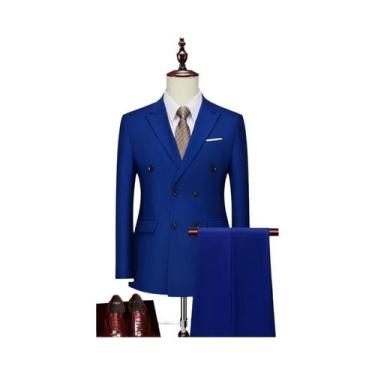 Imagem de Terno Masculino Casual De Negócios Transpassado De Duas Peças Em Polié