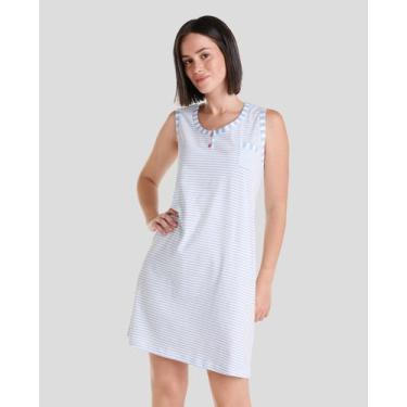 Imagem de Camisola Listrada sem Manga - Lohe, Azul celeste, G