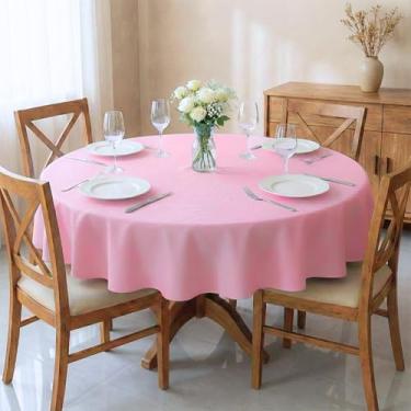 Imagem de Toalha De Mesa Redonda 4 Lugares 1,40m Tecido Oxford Liso Leve e Resistente Cozzilar (Rosa)