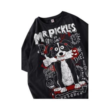 Imagem de Camisetas Femininas De Algodão Oversized Com Estampa De Cachorro Dober