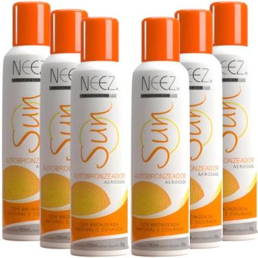 Imagem de Kit 6 Spray Autobronzeador Profissional Neez Sun Resultado Imediato Natural Bronze Sem Sol 150ml