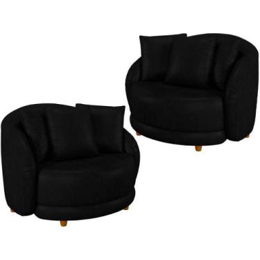 Imagem de Kit 2 Poltronas Decorativas Pes Madeira Maly Corano Tcs 724 Moll Tcs 7