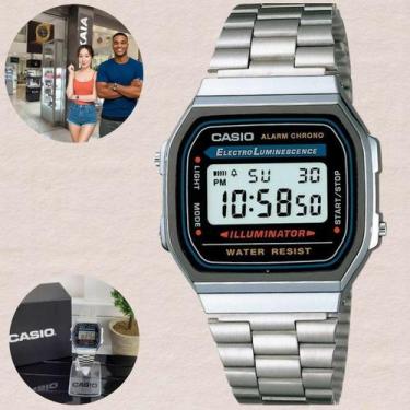Imagem de Relógio de Pulso Casio Feminino Masculino Digital Aço Inóx Vintage Res