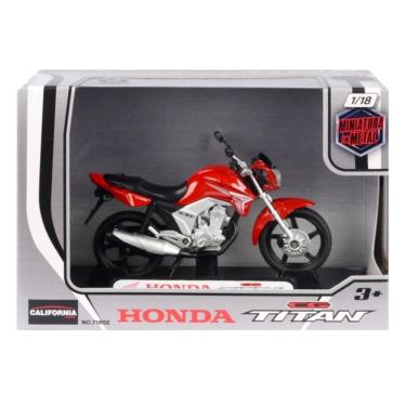 Imagem de Miniatura Moto Honda CG Titan 150 2014 Escala 1:18 Vermelha