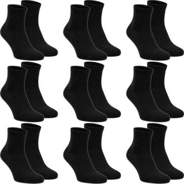 Imagem de Kit 9 Pares Meias Cano Médio Academia Atoalhado Sport Fit - Flat Socks