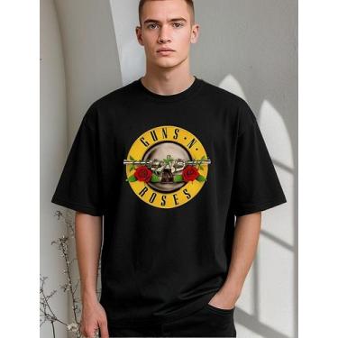 Imagem de Camiseta Oversized Guns N' Roses Rock Algodão Unissex - Genérica, Pret
