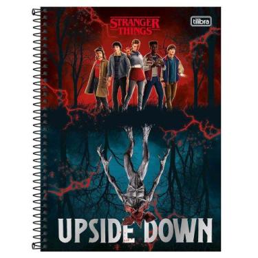 Imagem de Caderno Grande Universitário Espiral Stranger Things Connect Capa Dura