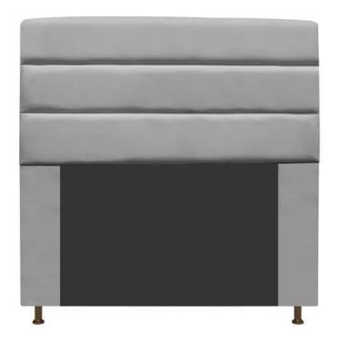Imagem de Cabeceira estofada argentina 140cm casal  suede cinza - ma decor - MAD
