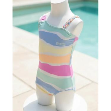 Imagem de Maio Infantil Feminino Alça Trançada Proteção Solar Listra