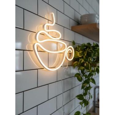 Imagem de Luminária Neon LED Xícara de Café Decorativa Minimalista para Parede d