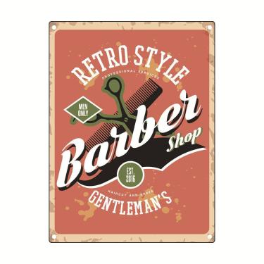 Imagem de Sign Retro Barber Shop, pintura somente em ferro para homens, 20x30cm