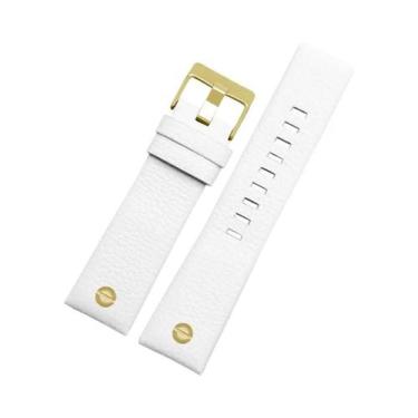 Imagem de Pulseira De Couro Genuíno Preta, Marrom E Branca Para Relógios Diesel 