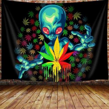 Imagem de Tapeçaria fluorescente Alien Wall Room Aesthetic 150x130cm - yiweisai