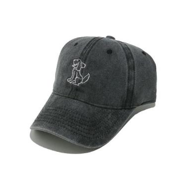 Imagem de Boné de beisebol xadrez lavado em algodão com design bordado para cães