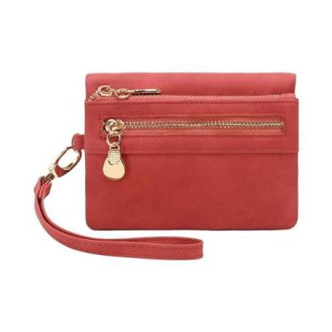 Imagem de Carteira Retrô De Couro PU Com Zíper, Bolso Para Moedas, Vários Compar