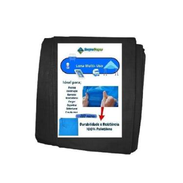 Imagem de Lona Polietileno 6X4 Grossa 300 Micras Multiuso Preta - Acquacapas