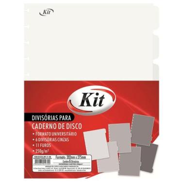 Imagem de Divisórias Kitdisc com 6 Unidades Cinzas