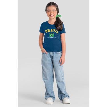 Imagem de Blusa infantil menina Brasil na copa do mundo Brandili