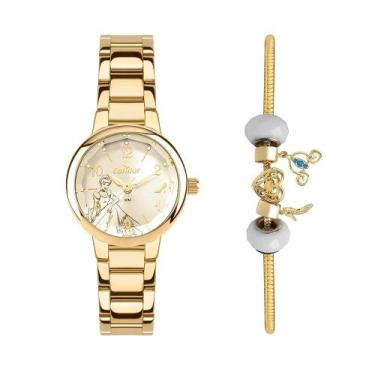 Imagem de Relógio Condor Coleção Disney Cinderela Dourado Elegante + Pulseira Be