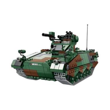 Imagem de Blocos De Montar DIY Série Militar Alemã: Trator HX-8 Elefant, Canhão 