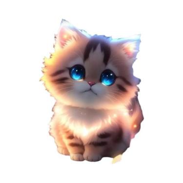 Imagem de Pôster De Arte Em Tela De Gatinho Brilhante Para Sala De Estar, Quarto