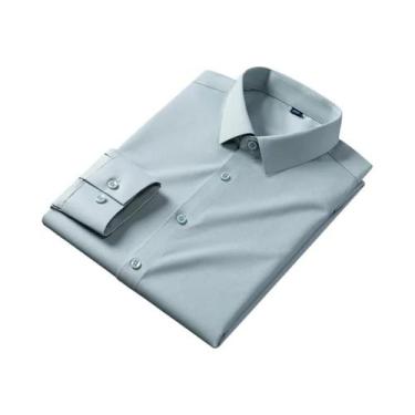 Imagem de Camisa Casual De Negócios Masculina Slim Fit Em Fibra De Bambu, Manga 