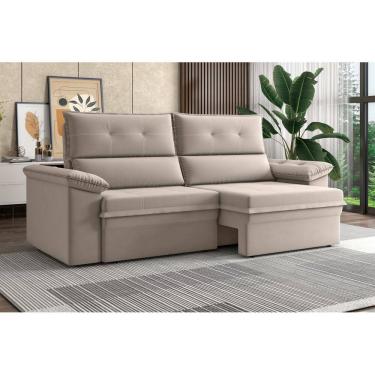 Imagem de Sofá Aspen 1,80m Retrátil Reclinável Suede Capuccino XFlex Sofás