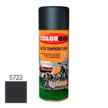 Imagem de Spray Alta Temperatura Preto Fosco 600°c Para Escapamentos E Chaminés - Colorgin