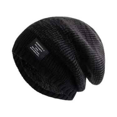 Imagem de Gorro De Inverno Feminino Com Forro De Pelúcia, Estilo Slouchy, Em Cor