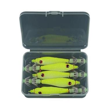 Imagem de Conjunto De Iscas Leves Para Pesca 5 Peças: Anzóis Para Lula, Camarão 