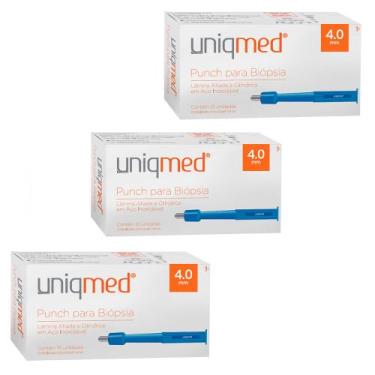 Imagem de Punch para biópsia 4,0mm kit 3cx uniqmed tamanho:4,0mm, 4,0MM