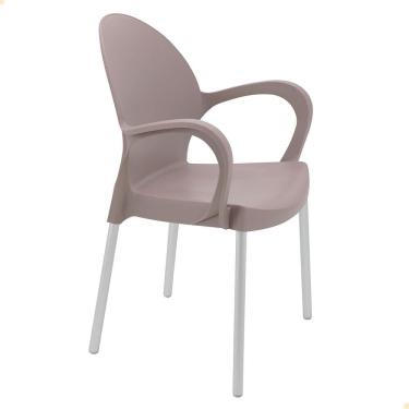Imagem de Cadeira Tramontina Grace Empilhável Camurça em Polipropileno Pés Alumínio 92068/921